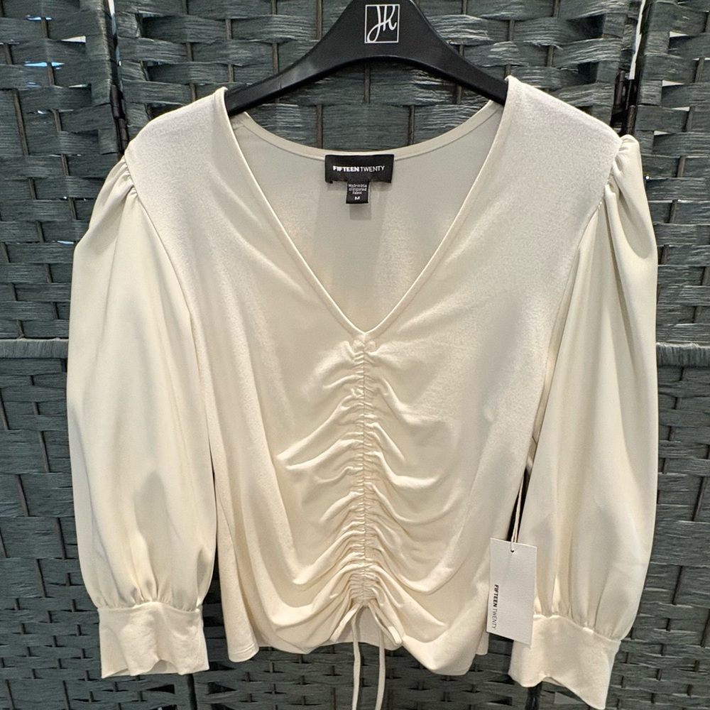Fifteen Twenty Cream Contrast Top